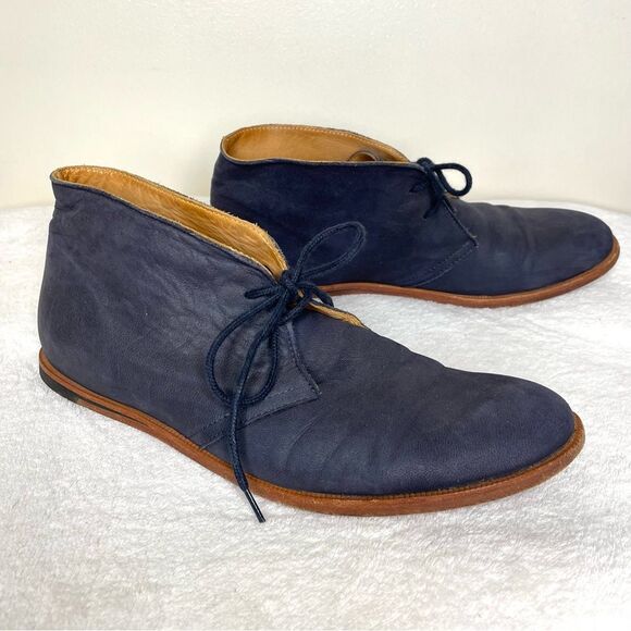 Opening Ceremony M1 Desert Chukka Boots Leather Ankle Lace Blue Size 8.5/42 - Picture 1 of 14